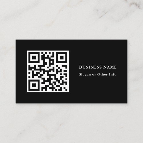 QR Code Black Simple Business Card