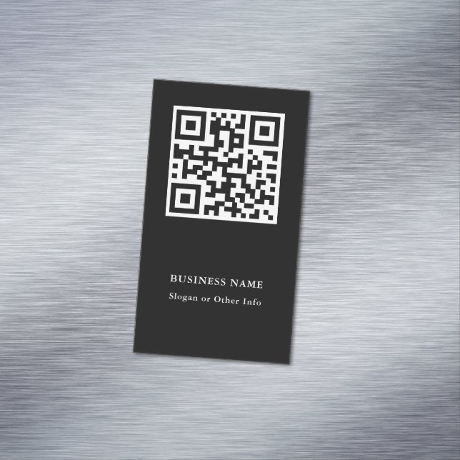 QR Code Black Simple Business Card Magnet (In Situ)