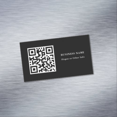 QR Code Black Simple Business Card Magnet