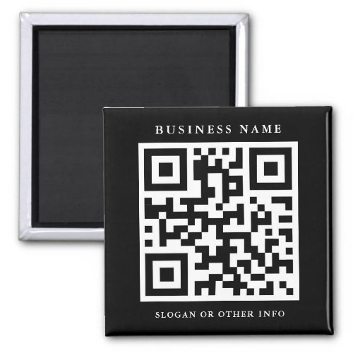 QR Code Black Simple Business  Magnet
