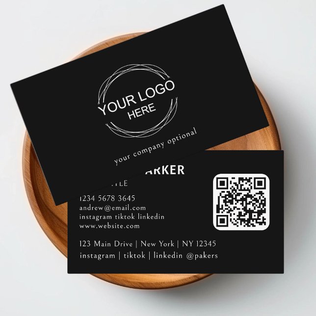 QR Code Black & White  Business Card (QR Code Black & White Business Card)