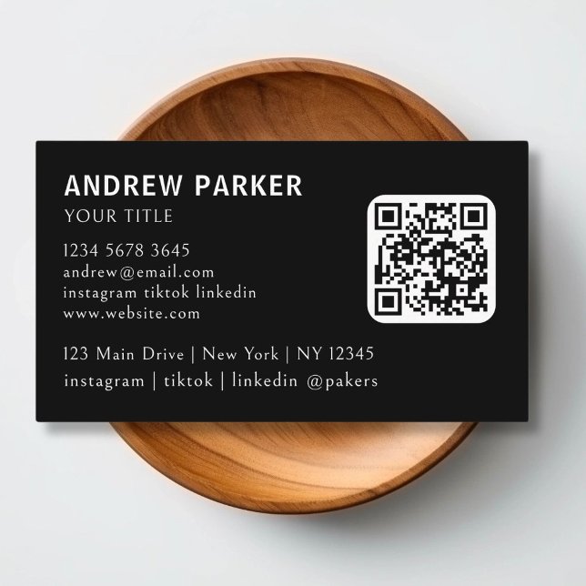 QR Code Black & White  Business Card (QR Code Black & White Business Card)