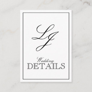 QR Code Black & White Calligraphy Monogram Details Enclosure Card