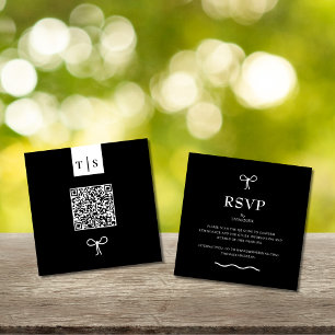 QR Code Black White Nothing Fancy Just Love Note Card