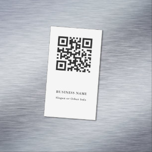 QR Code Black & White Simple Business Card Magnet
