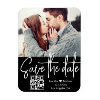 qr code black white wedding photo save the date