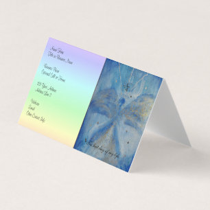 QR-Code-Blue Angel on a rainbow background Business Card
