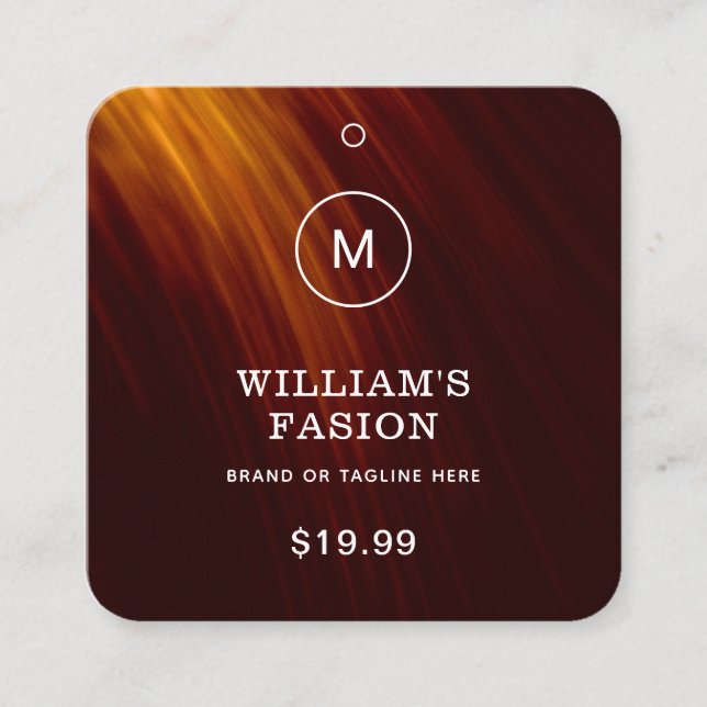 QR Code | Blue Clothing Label Price Hang Tag (Front)