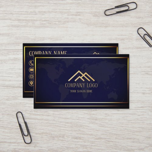 Qr Code Blue Modern Minimalist Professional  Business Card