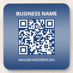 QR Code Blue (or any color) Gradient Beverage Coaster