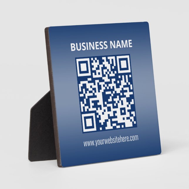QR Code | Blue (or any color) Gradient Plaque (Front)