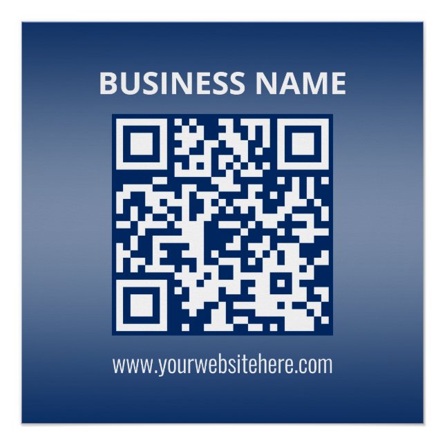 QR Code | Blue (or any color) Gradient Poster (Front)