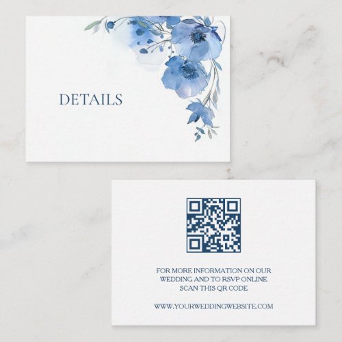 QR Code Blue Watercolor Flower 