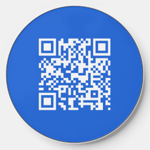 QR Code Blue & White Modern Minimalist Wireless Charger