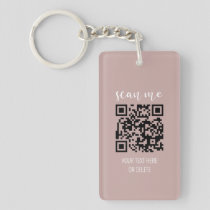 QR Code Blush Pink Business Cards Your Logo Keychain