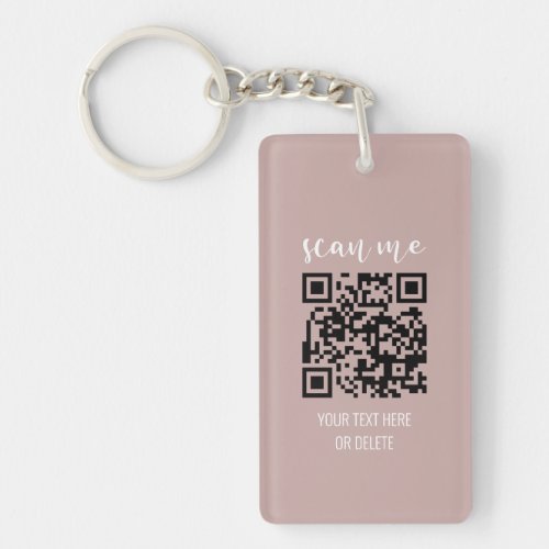 QR Code Blush Pink Business Cards Your Logo Keychain