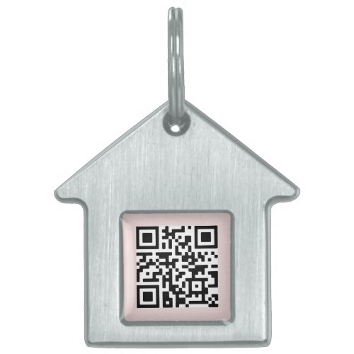 QR Code  Blush Pink Dog Cat If Lost Scannable Pet ID Tag