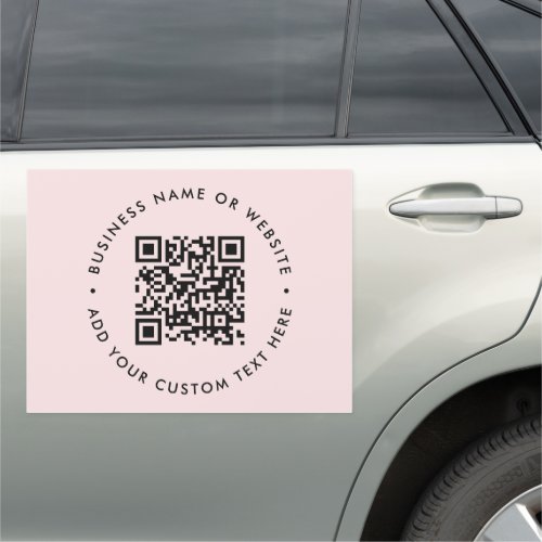 QR Code  Blush Pink Feminine Business Promotional Car Magnet