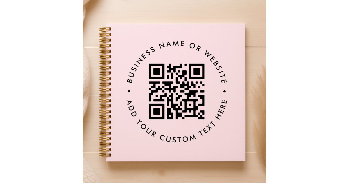 QR Code | Blush Pink Feminine Business Promotional Notebook | Zazzle