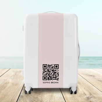 Qr Code Blush Pink Feminine Scannable Contact Lost Luggage by GuavaDesign at Zazzle