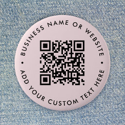 QR Code | Blush Pink Minimalist Modern Round Button