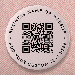 QR Code | Blush Pink Minimalist Modern Round Button