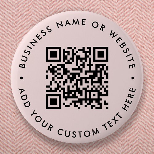 QR Code  Blush Pink Minimalist Modern Round Button
