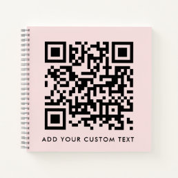 QR Code | Blush Pink Minimalist Simple Scan Me Notebook