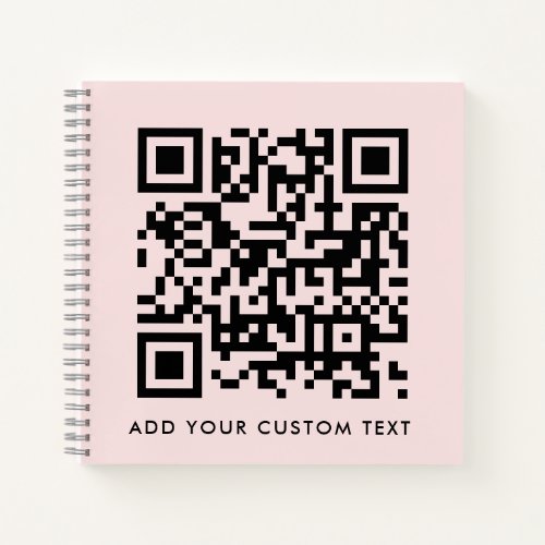 QR Code  Blush Pink Minimalist Simple Scan Me Notebook