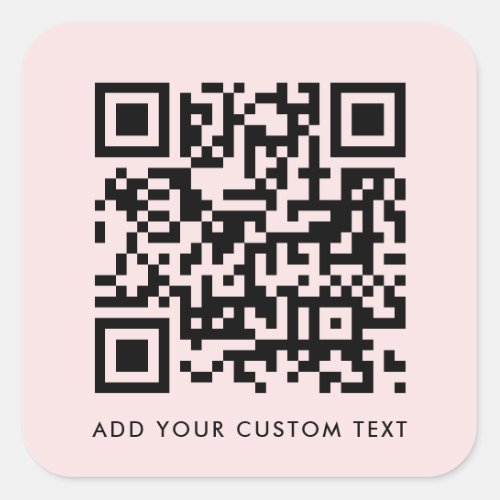 QR Code  Blush Pink Minimalist Simple Scan Me Square Sticker