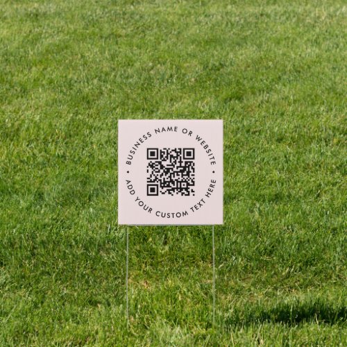 QR Code  Blush Pink Modern Feminine Girly Sign