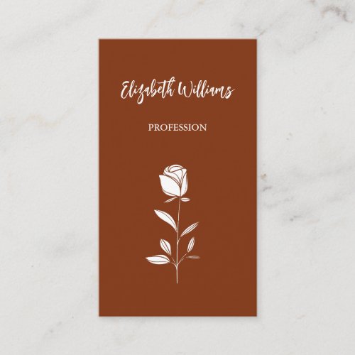 QR Code  Boho Rose Floral Terracotta Business Card