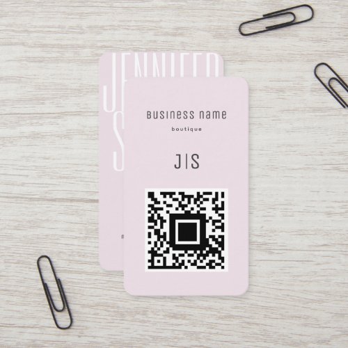 QR Code Boutique Elegant Minimalist Monogram Business Card