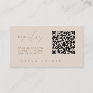QR Code Bridal Shower Registry Modern Enclosure Card