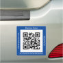 QR Code Bus. Name Website Promo, Dark Blue Car Magnet