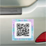 QR Code Bus. Name Website Promo, Teal & Purple Car Magnet