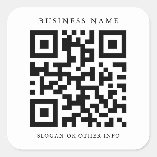 QR Code Business Black and White Square Sticker