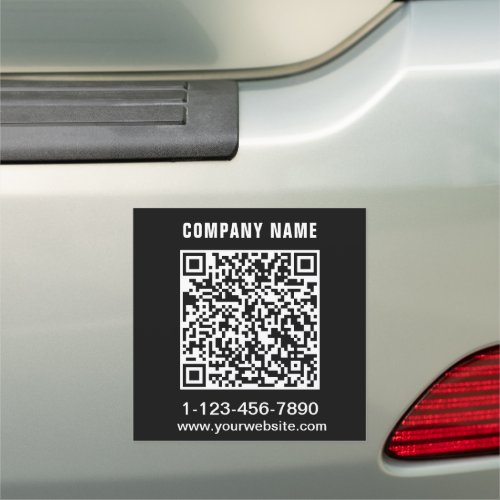 QR Code Business Black Car Magnet