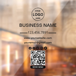 Qr Code Business Black Logo Social Media Window Cling