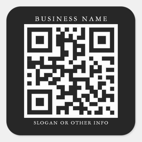 QR Code Business Black Square Sticker