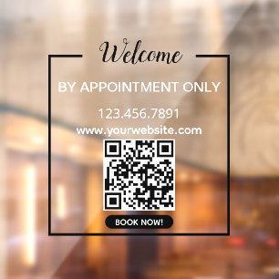 Qr Code Business Book Now Welcome Window Cling