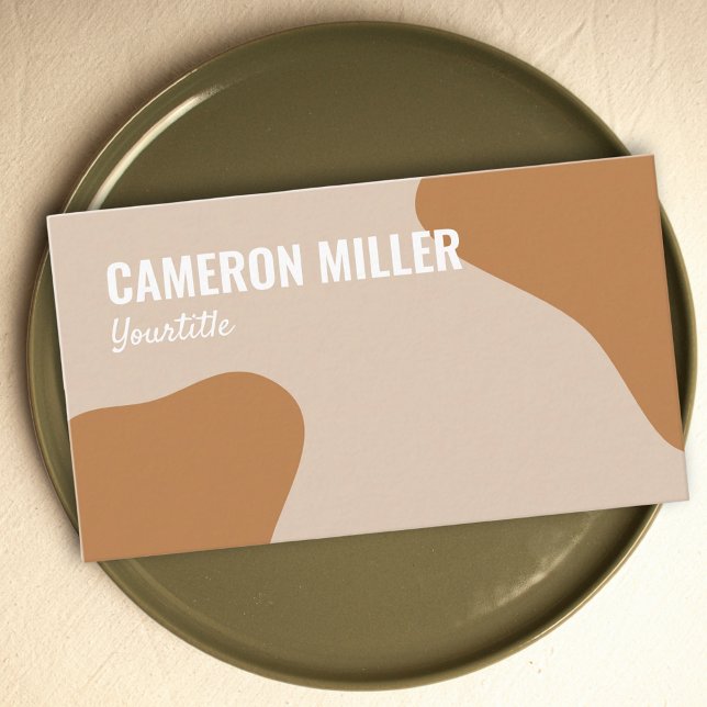 QR code business card, Beige dusty gold minimalist Business Card (QR code business card, earthy tones business card )