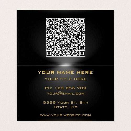 QR Code Business Card Black Gold _ Under Spotlight