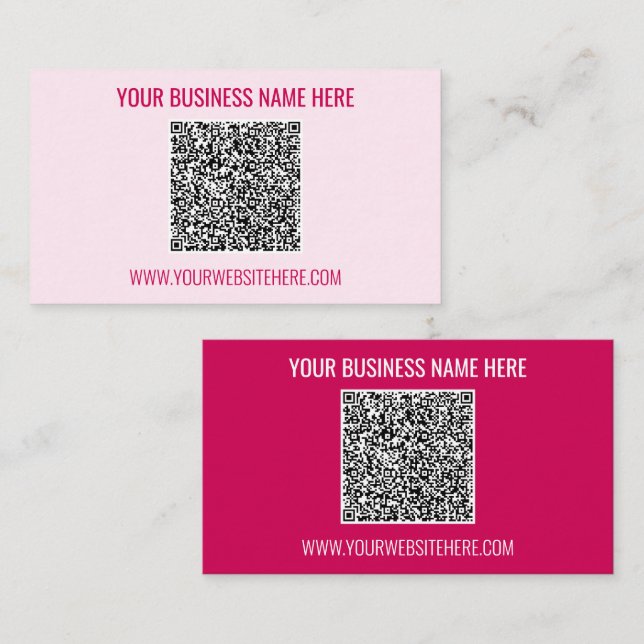 QR Code Business Card Custom Text and Your Colors (Front/Back)