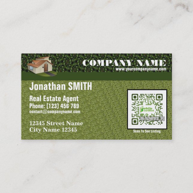 QR code Business Card for Florida realtor (Front)