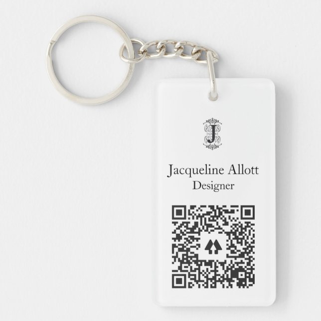 QR Code Business Card Keychain (Front)