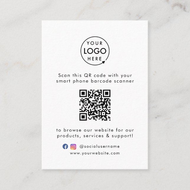 QR Code Business Card | Large Promotional Cards (Front)