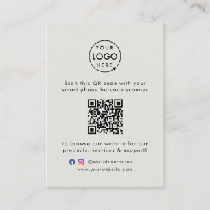 QR Code Business Card   Large Promotional Cards
