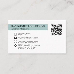 QR code Business Card Light Teal