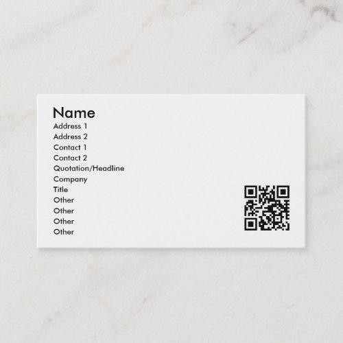 QR Code Business Card Template